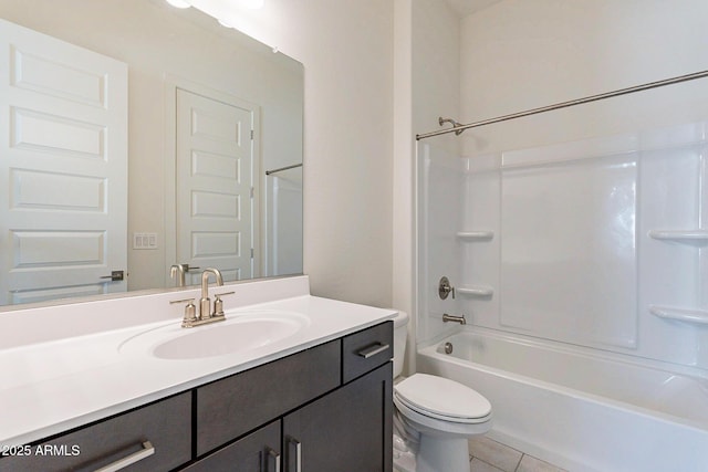18950 W Ocotillo Rd, Waddell, AZ 85355 - full bathroom with shower / bathing tub combination, toilet, vanity, and tile patterned floors
