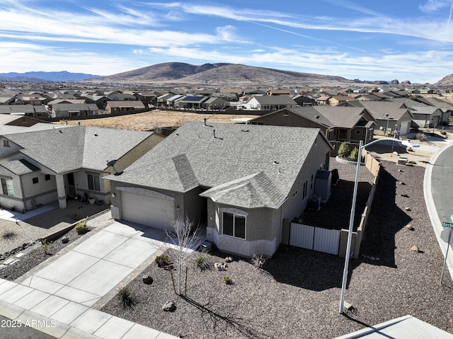 drone / aerial view with a mountain view