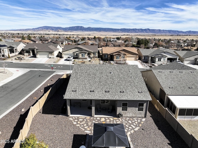 drone / aerial view with a mountain view