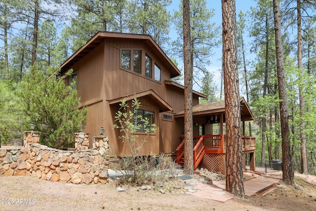 9434 W Obier Dr, Pine, AZ 85544 - view of front of house featuring a wooden deck