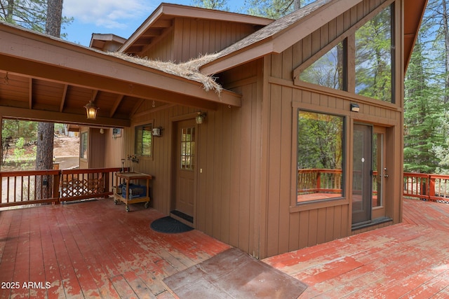 9434 W Obier Dr, Pine, AZ 85544 - doorway to property featuring a deck
