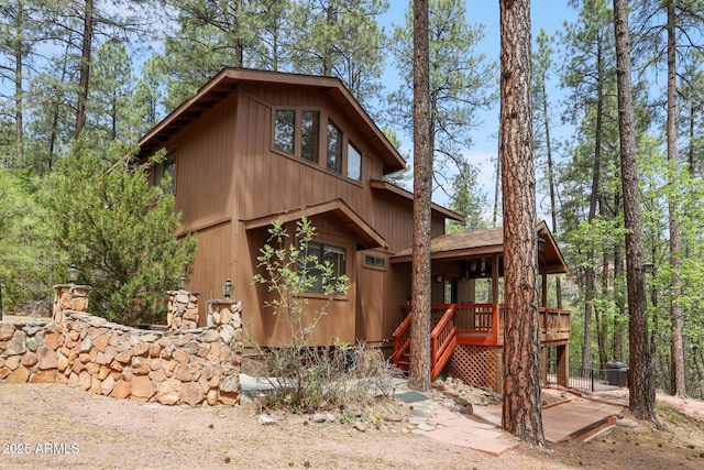 9434 W Obier Dr, Pine, AZ 85544 - view of front of house featuring a wooden deck