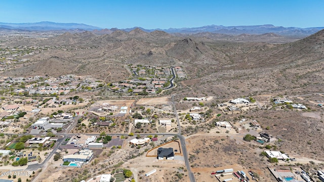 26112 N 7th Ave, Phoenix, AZ 85085 - aerial view of property and surrounding area featuring a mountain backdrop, a desert landscape, and nearby suburban area
