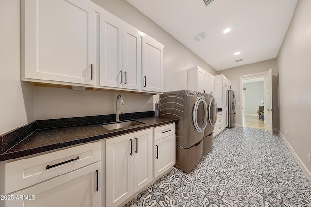 26112 N 7th Ave, Phoenix, AZ 85085 - laundry area with separate washer and dryer, cabinet space, recessed lighting, and baseboards