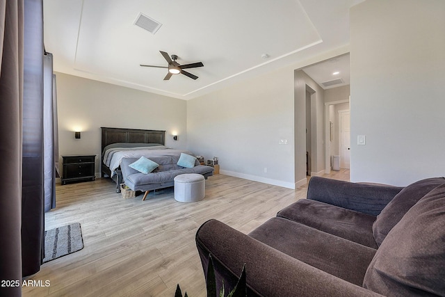 26112 N 7th Ave, Phoenix, AZ 85085 - bedroom featuring light wood-style flooring, baseboards, and ceiling fan