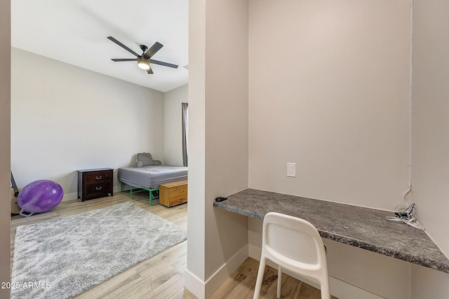 26112 N 7th Ave, Phoenix, AZ 85085 - bedroom featuring light wood-style floors, baseboards, a ceiling fan, and lofted ceiling