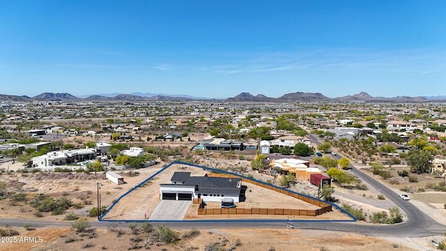 26112 N 7th Ave, Phoenix, AZ 85085 - aerial view of residential area featuring a mountain backdrop and property parcel outlined