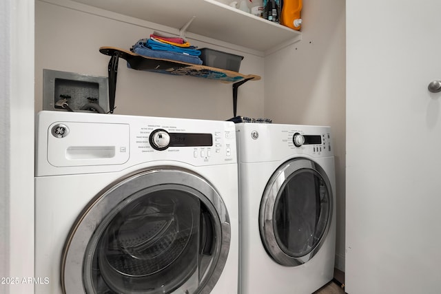 laundry room featuring washer and dryer