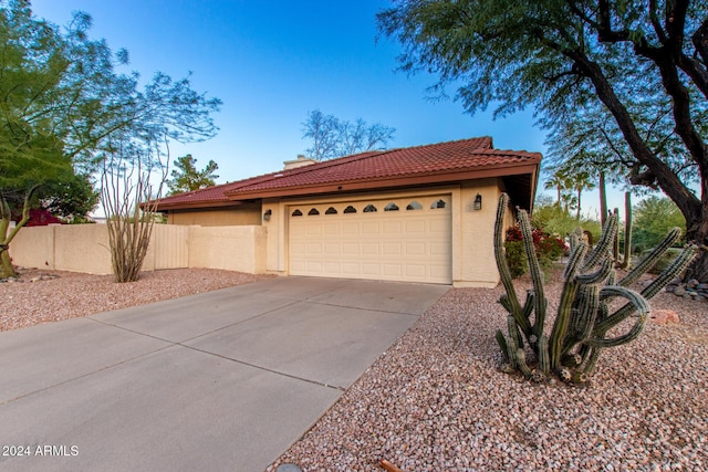 view of front facade with a garage