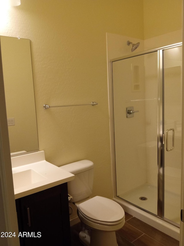 21042 E Camina Buena Vis, Queen Creek, AZ 85142 - full bathroom featuring vanity, a shower stall, and toilet