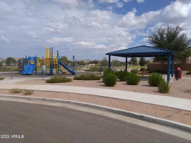 view of playground with a gazebo