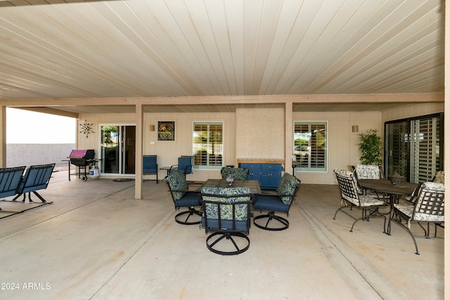 view of patio / terrace featuring an outdoor living space