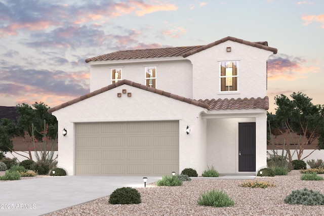 17286 W Paraiso Ln, Surprise, AZ 85387 - mediterranean / spanish house with a tiled roof, driveway, and stucco siding