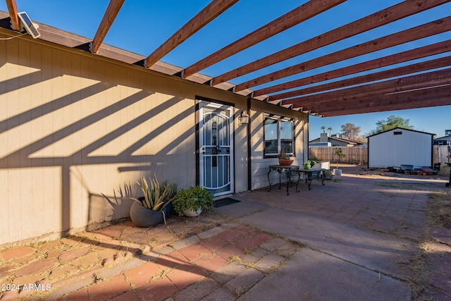 view of patio / terrace with a pergola