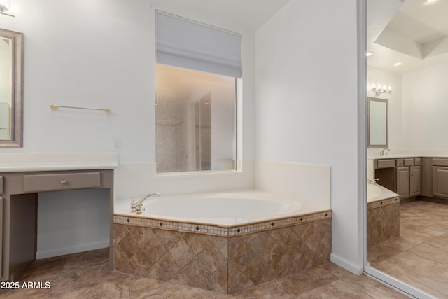 14056 E Desert Cove Ave, Scottsdale, AZ 85259 - full bathroom with a bath, vanity, and recessed lighting