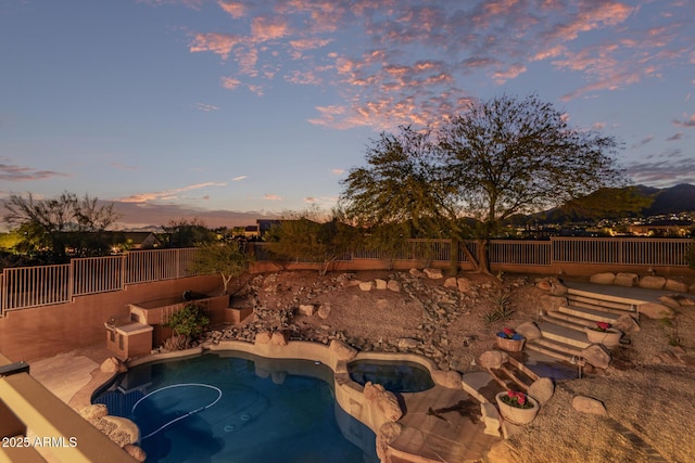 14056 E Desert Cove Ave, Scottsdale, AZ 85259 - view of pool featuring a fenced backyard and a mountain view