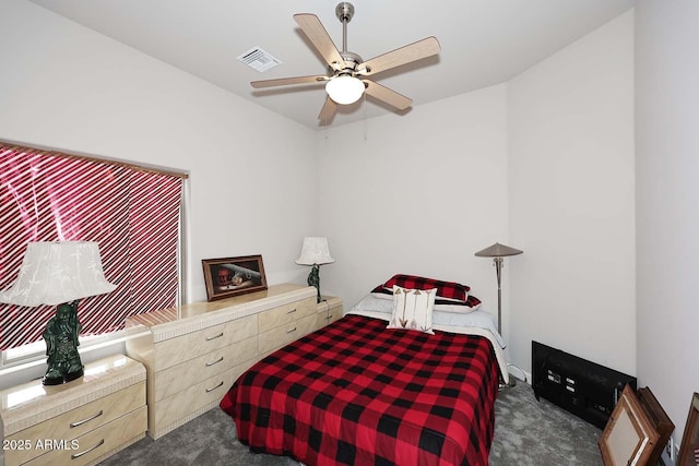 16705 E Almont Dr Unit A, Fountain Hills, AZ 85268 - bedroom with visible vents, ceiling fan, and carpet floors