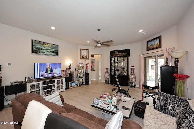16705 E Almont Dr Unit A, Fountain Hills, AZ 85268 - living area featuring ceiling fan, recessed lighting, and visible vents