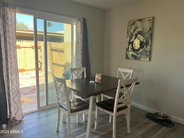 dining room featuring wood-type flooring