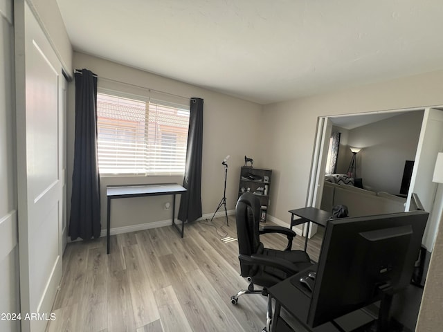 office featuring light wood-type flooring