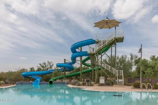 8474 W Clemente Way, Florence, AZ 85132 - community pool with a water slide and stairway