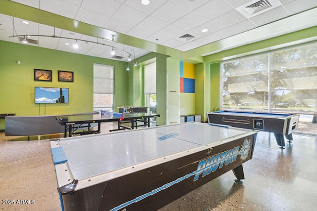 8474 W Clemente Way, Florence, AZ 85132 - rec room with speckle patterned floor, pool table, and track lighting