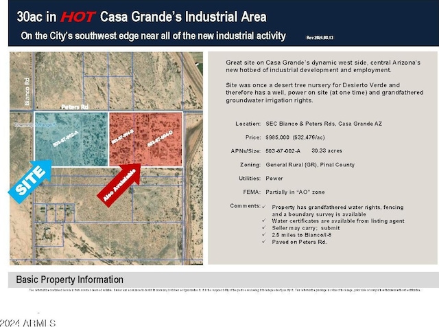 0 W Peters Rd -, Unit Casa Grande AZ, 85193 land for sale