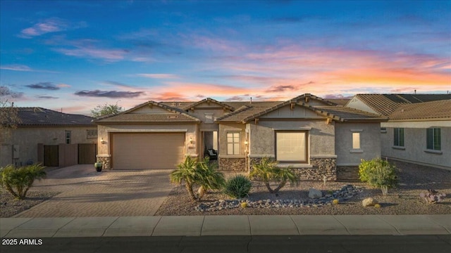 view of front of home with a garage