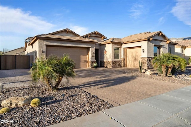 view of front of property featuring a garage