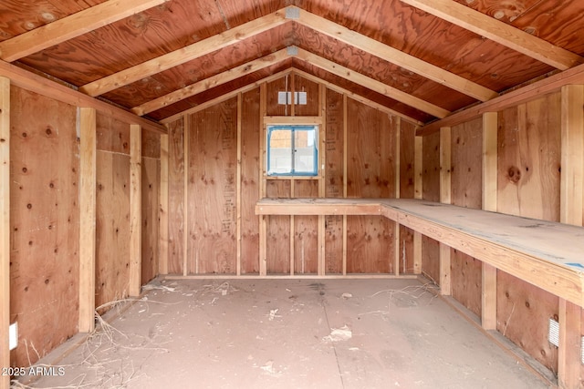 storage area with a sauna