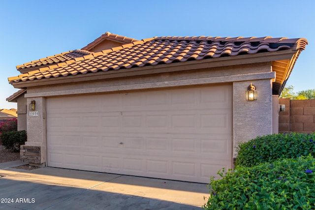 view of garage