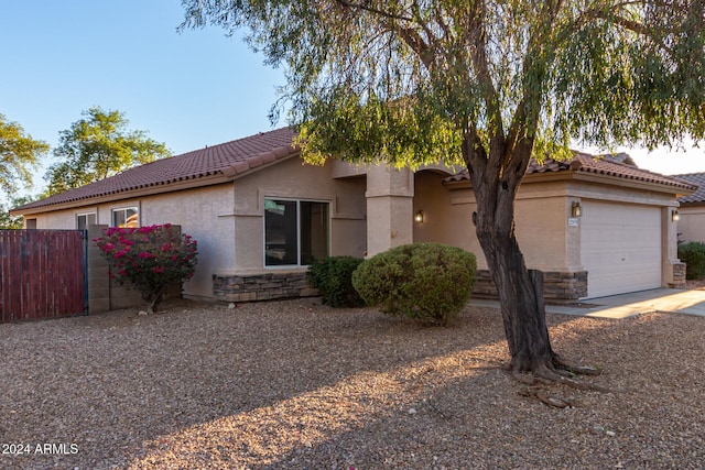 view of front of home with a garage