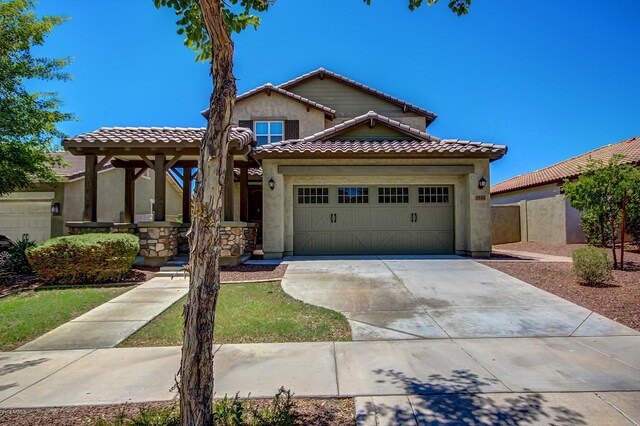 view of front of home with a garage