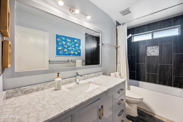 23211 N 22nd Pl, Phoenix, AZ 85024 - full bathroom featuring visible vents, toilet, shower / tub combo, and vanity
