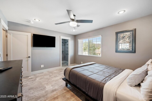 23211 N 22nd Pl, Phoenix, AZ 85024 - bedroom featuring baseboards, light wood-type flooring, recessed lighting, and a spacious closet