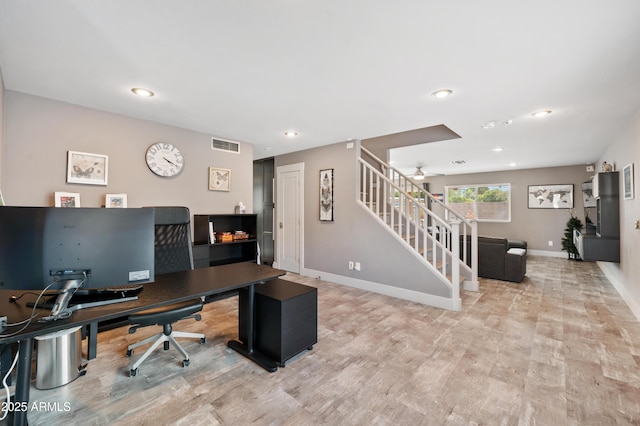 23211 N 22nd Pl, Phoenix, AZ 85024 - office space with baseboards, visible vents, and wood finished floors