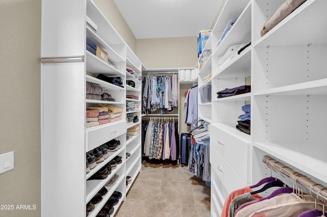 view of walk in closet