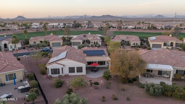 bird's eye view with a residential view and a mountain view