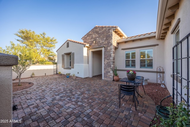 view of patio with fence