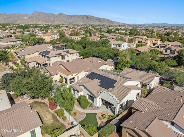 aerial view with a mountain view