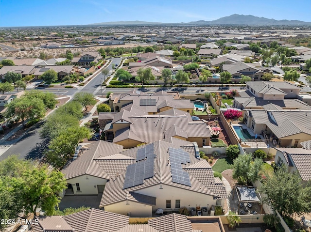 aerial view with a mountain view