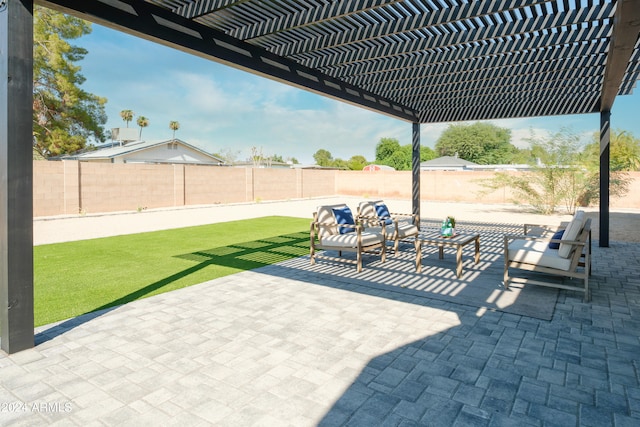 view of patio with a pergola