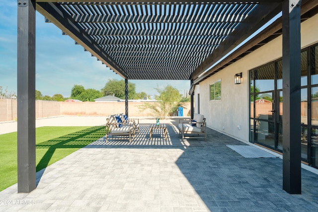 view of patio with a pergola