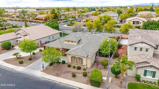 drone / aerial view with a residential view