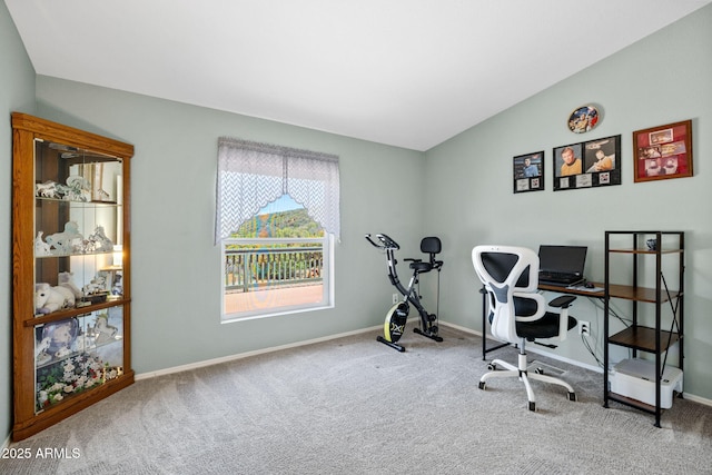 490 S Hideaway Dr, Dewey, AZ 86327 - carpeted office with baseboards and vaulted ceiling