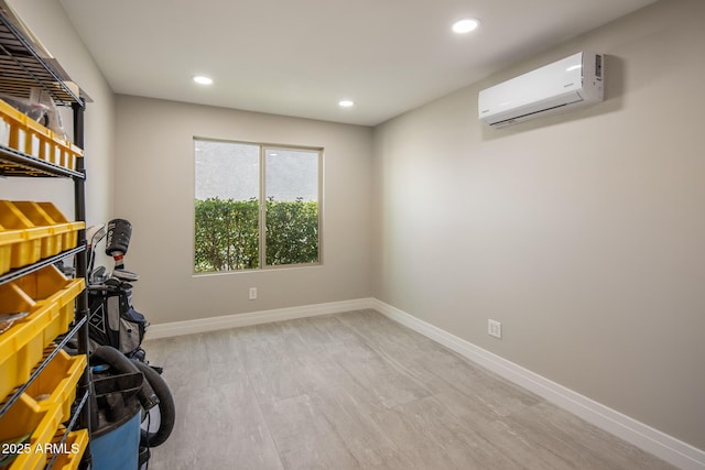 interior space featuring an AC wall unit