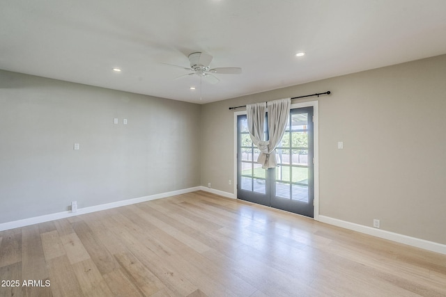 3138 N 82nd Pl, Scottsdale, AZ 85251 - spare room featuring recessed lighting, light wood-type flooring, a ceiling fan, and baseboards