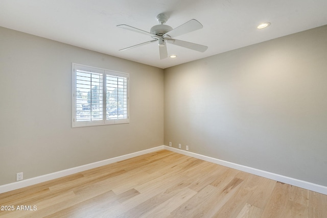 3138 N 82nd Pl, Scottsdale, AZ 85251 - spare room featuring recessed lighting, light wood finished floors, baseboards, and ceiling fan