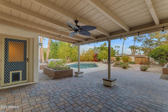 view of patio / terrace with ceiling fan