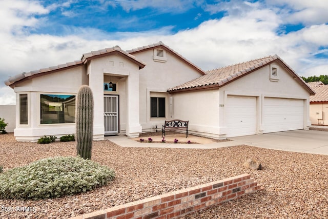 view of front of house with a garage